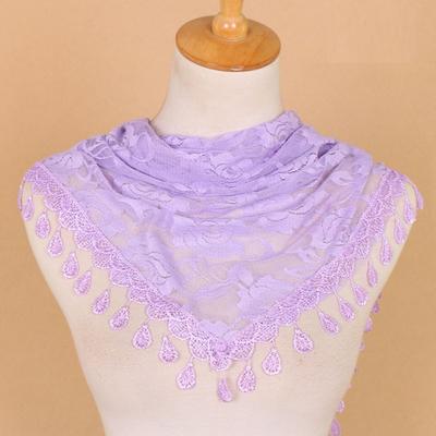 Fashionable Neckerchief Hollow Rose Scarf Lace Scarf