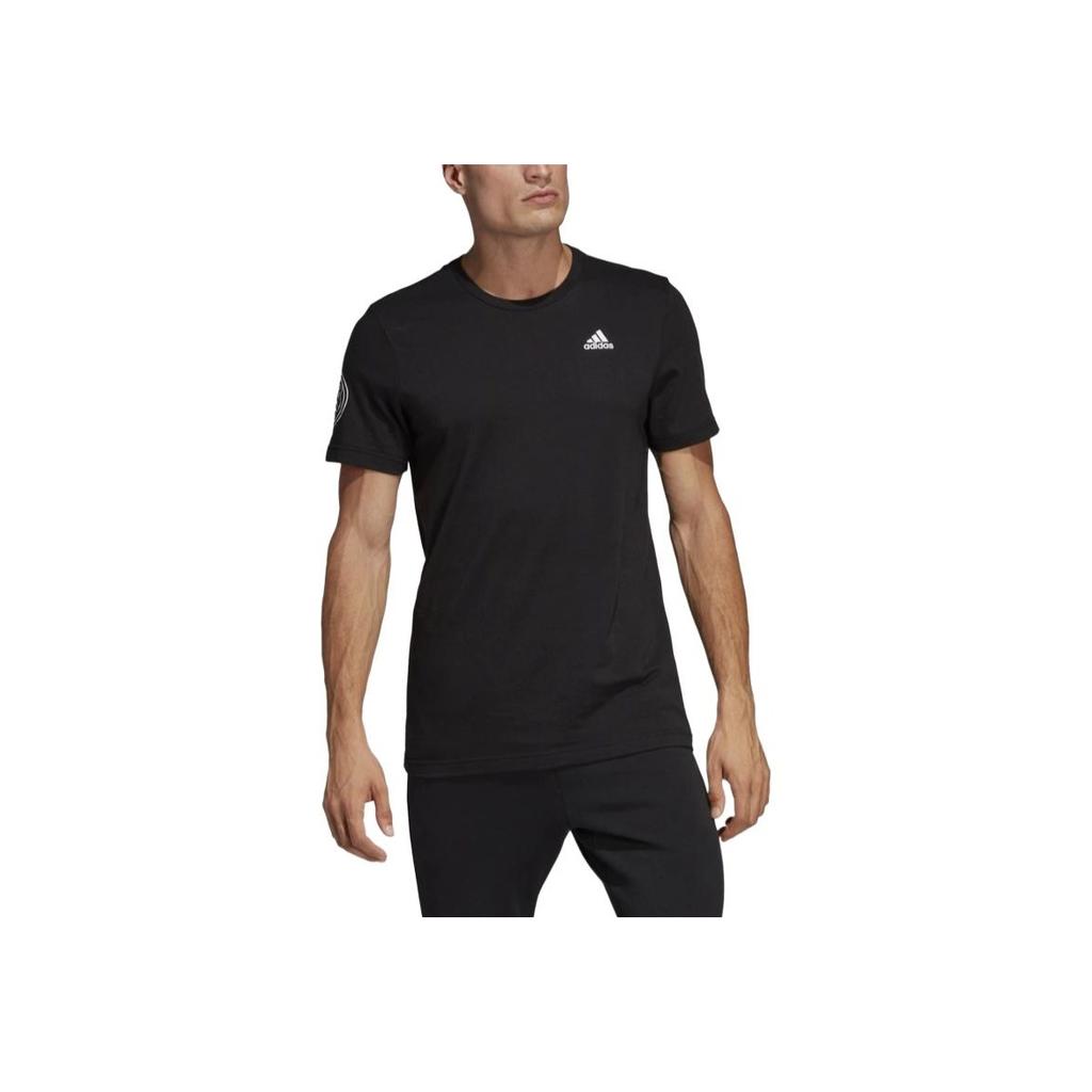 Adidas Round Neck Casual Sports Short Sleeve T-Shirt Men Tops Black DV3069