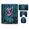 Halloween Shower Curtain Floor Mat Combination Four-Piece Set Bathroom Toilet Carpet Shower Room Foot Mat
