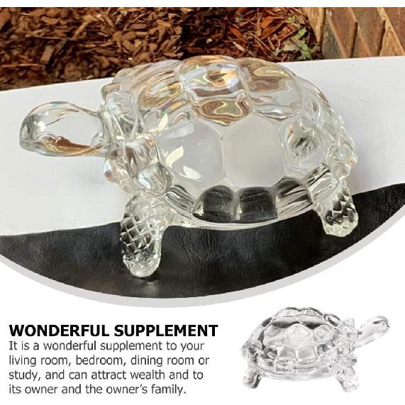 WINOMO Crystal Turtle Feng Shui Statue - Clear Crystal Turtle for Aquarium, Peace, Prosperity and Positive Energy Decoration