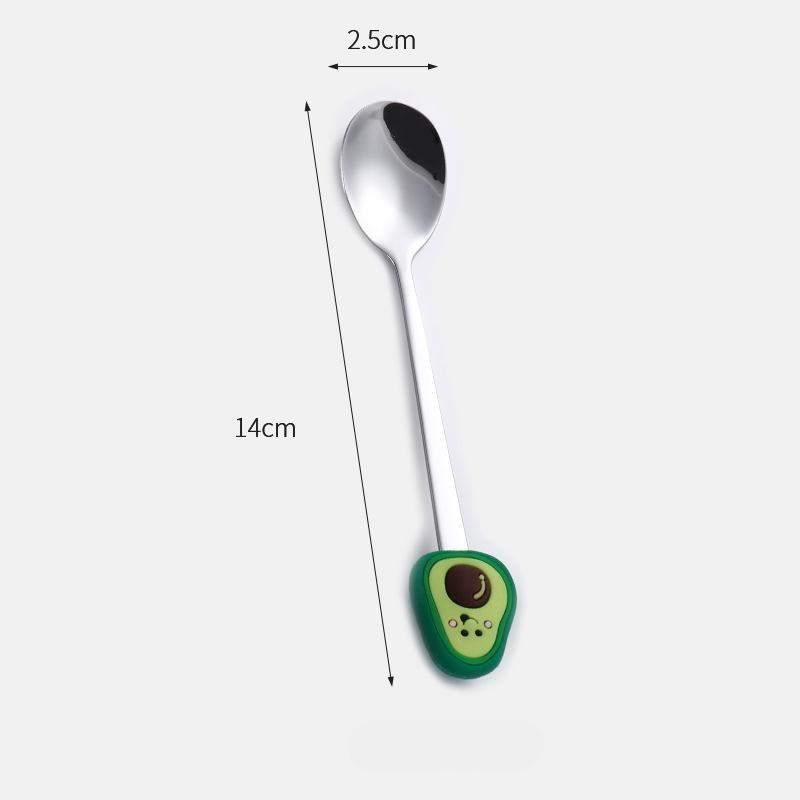 Stainless Steel Fruit Shaped Coffee Spoons Fruit Dessert Spoon Fork Candy Tea Spoon Drink Tableware Kitchen Supplies