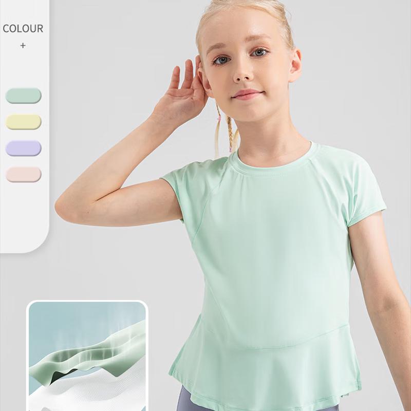 Girls' Loose Fit 30D Mesh Yoga T-Shirt