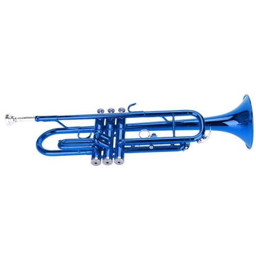 Professional Trumpet, Brass Instrument, Excellent Resonance, Fine Tone, Suitable for Beginners (Blue)