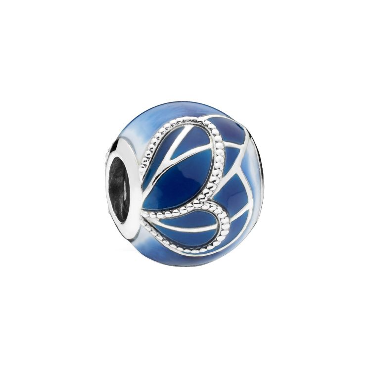 Pandora Womens Blue Butterfly Shaped Bead Women Jewelry 797886ENMX Box,Blue