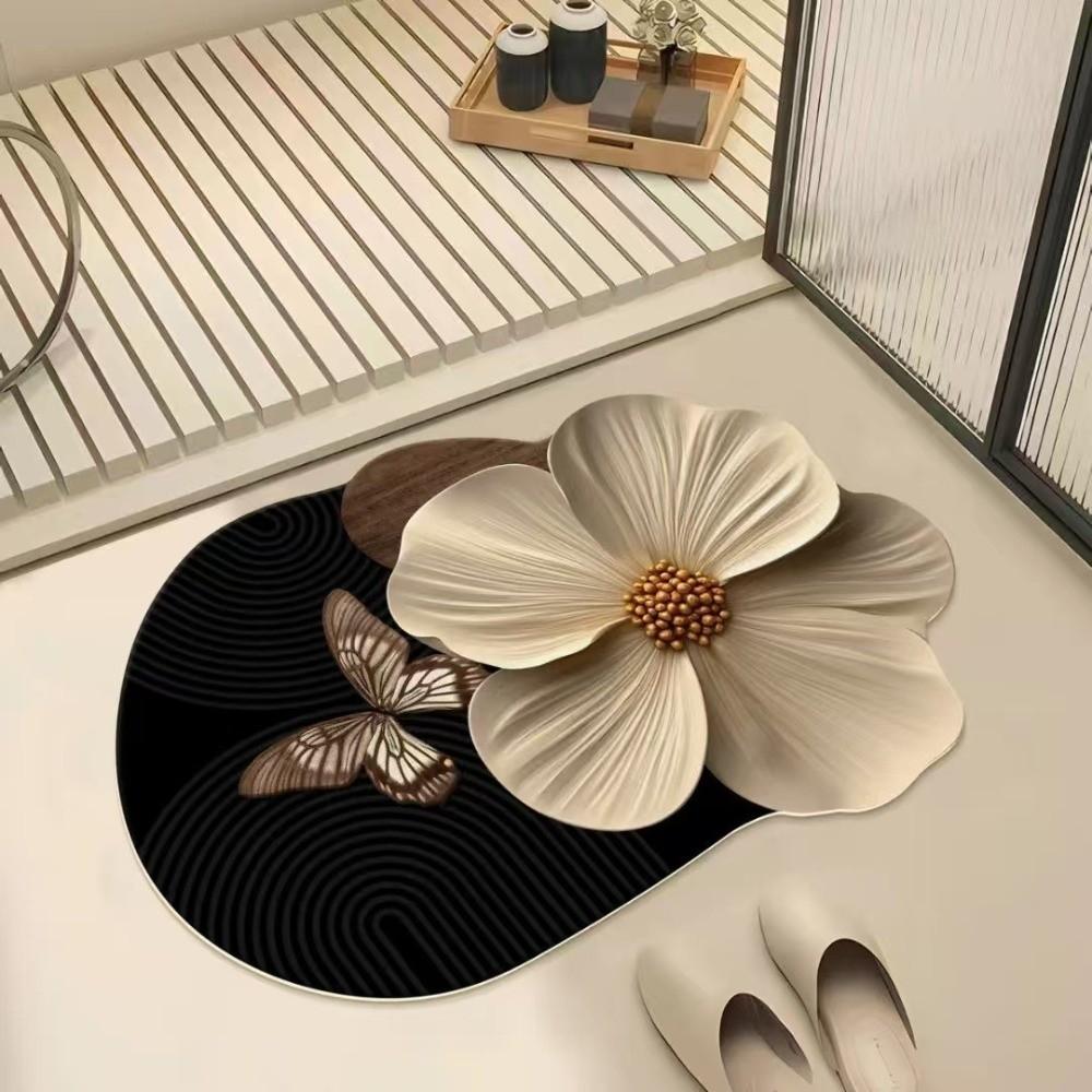Diatomaceous Earth Bathroom Floor Mat 3D Vision Entrance Doormat New Shower Floor Mat Home Decor 40x60cm-B