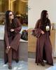 2025 Summer Women's Cross-Border Casual Set: Long Coat, Long-Sleeved T-Shirt, and High-Waisted Pants