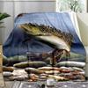 Lucky Koi Fish Water Splash Blanket, Vibrant Koi Flannel Throw Blanket for Home Decor