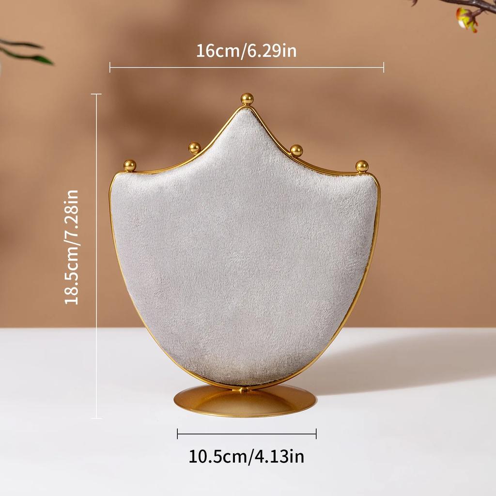 1Pc Crown Shaped Jewelry Holder with Metal Base Ideal for Vanity Countertop Boutique Showcase Jewelry Necklace Display Holder