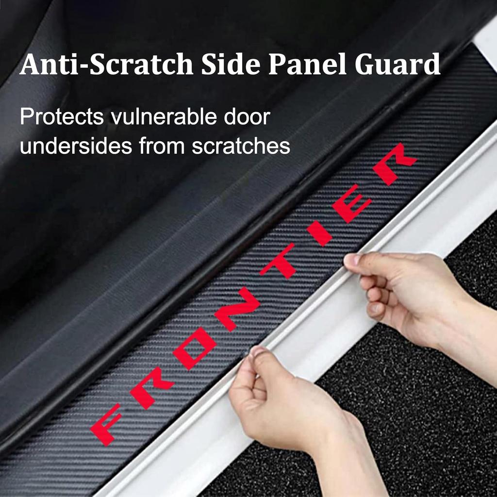Car Door Sill Protector Compatible With Nissan Frontier Accessories, For Frontier Sill Scuff Plate Sticker Decoration