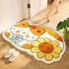 Cartoon Bathroom Door Floor Mat Bathroom Non-slip Foot Pad Imitation Cashmere Pad