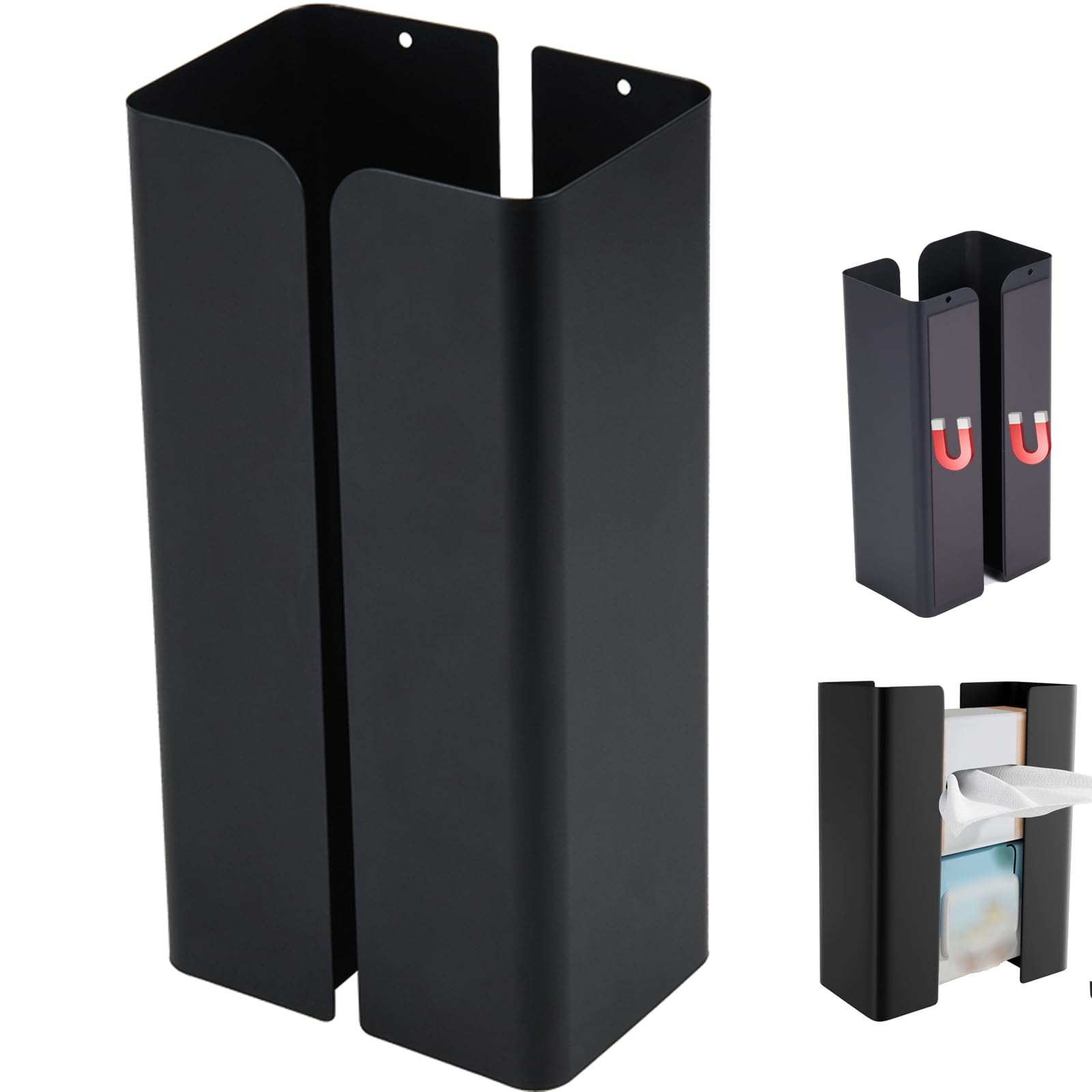 

Wowfill Магнитная тишью бумага Регулируемая тишью Прочное бумажное полотенце для холодильника Чехол, Держатель, Разделитель, Ширина, Отрыв одной рукой, Коробка, Магнит, Держатель, чёрный