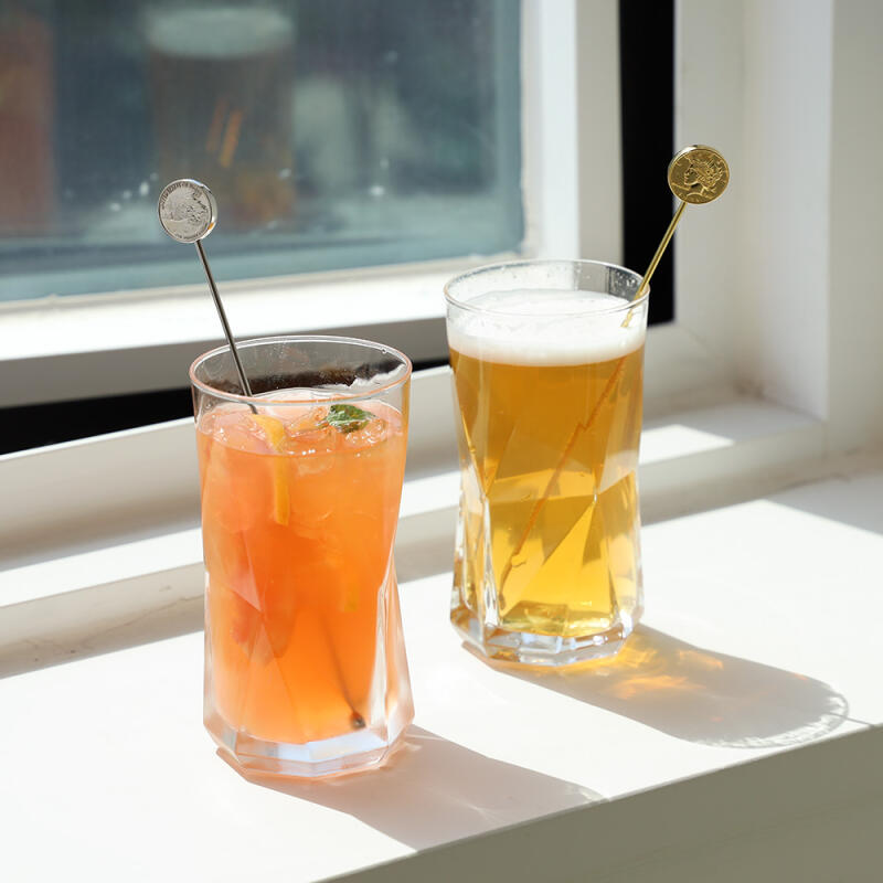 Circle Coin Long Muddler 21.5cm Silver