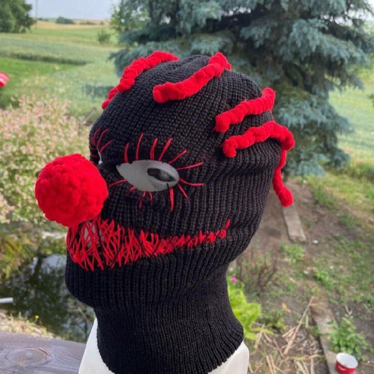 Winter Warm Cap Knit Beanie Hat Halloween Unisex Balaclava Hat Soft Headwear