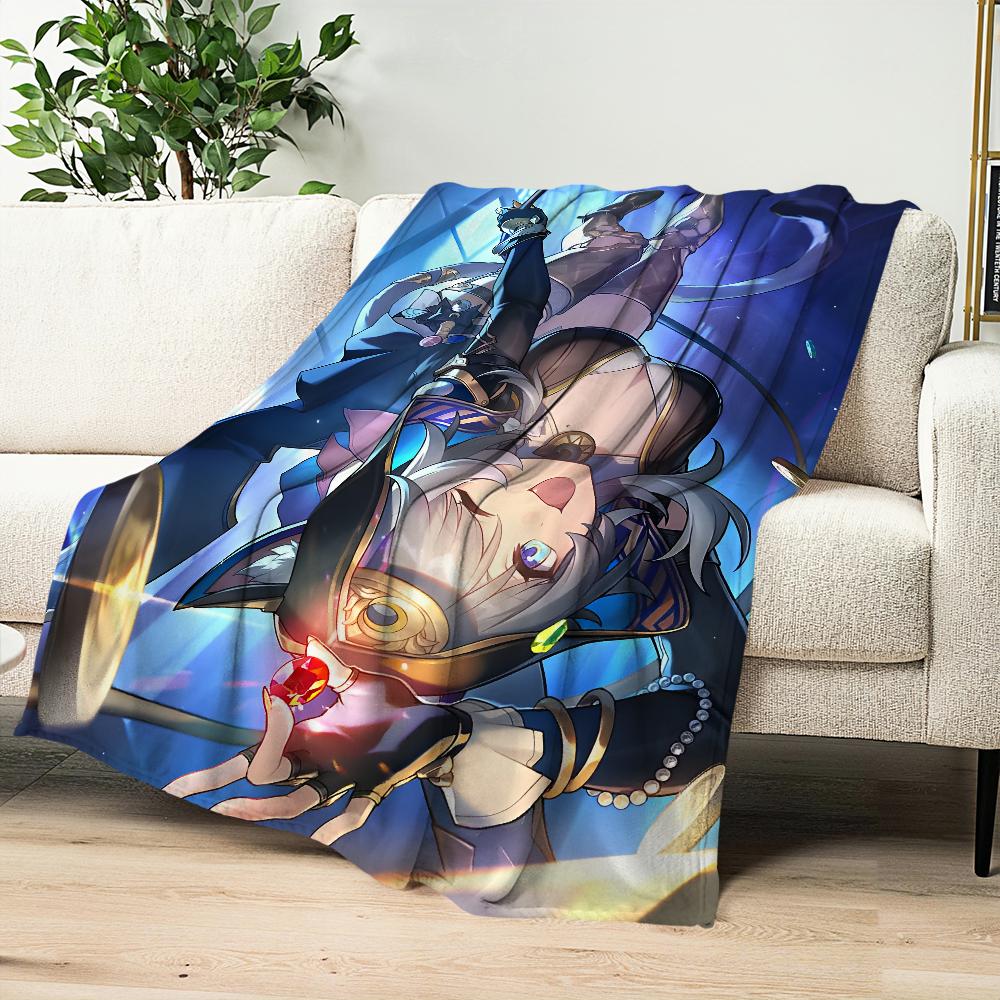 Cipher Honkai Star Rail Game Blanket Blanket for Couch Sofa Travel Home Hiking Picni Bed Beding Flannel Blanket Birthday Gift