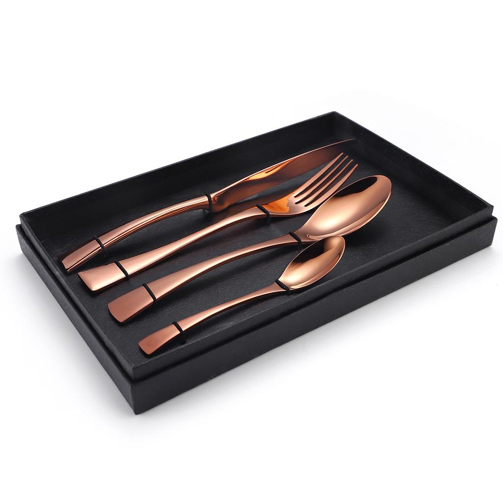 430 Stainless Steel Cutlery Set 4 Piece Set Hotel Restaurant Supplies Steak Home Creative Knife Fork and Spoon Gift Box