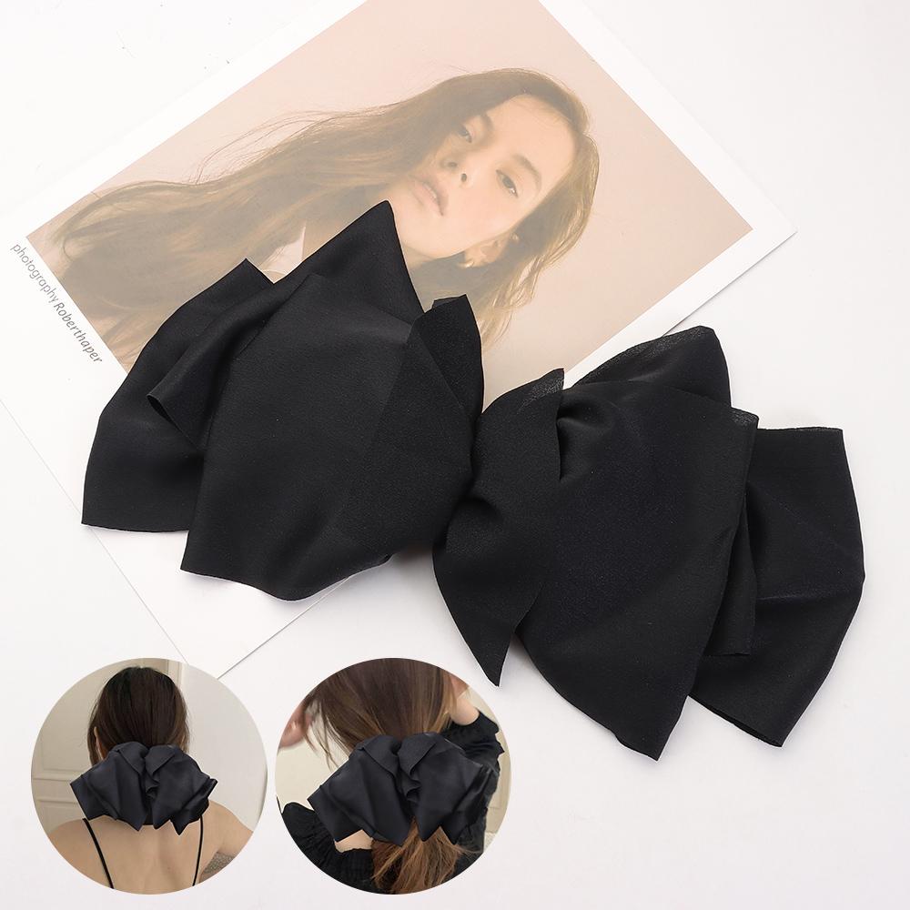 

Black Color Hair Accessories for Women Girls Hair Bows Clips Large Hair Clips Black Ribbon Hair Bow