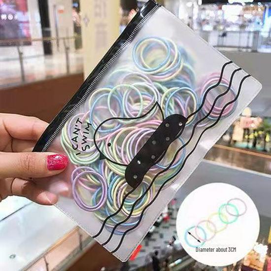 Colorful High-Elastic Korean Hair Ties for Girls - Gentle, No-Damage Rubber Bands