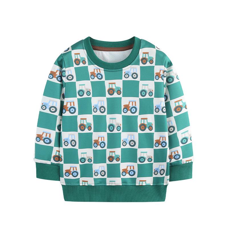 New Autumn Boys Dinosaur Print Hoodie - European Style, Fashionable Round Neck Sweatshirt 6 Years (120 cm)