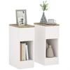 Set of Two Modern Storage Bedside Tables - Cream White