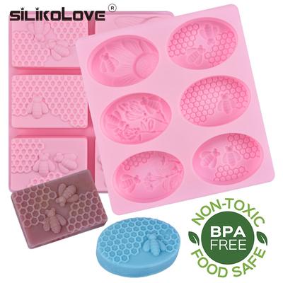 Stampi per sapone in silicone 3D con ape rettangolare ovale per la produzione di sapone artigianale fatto a mano