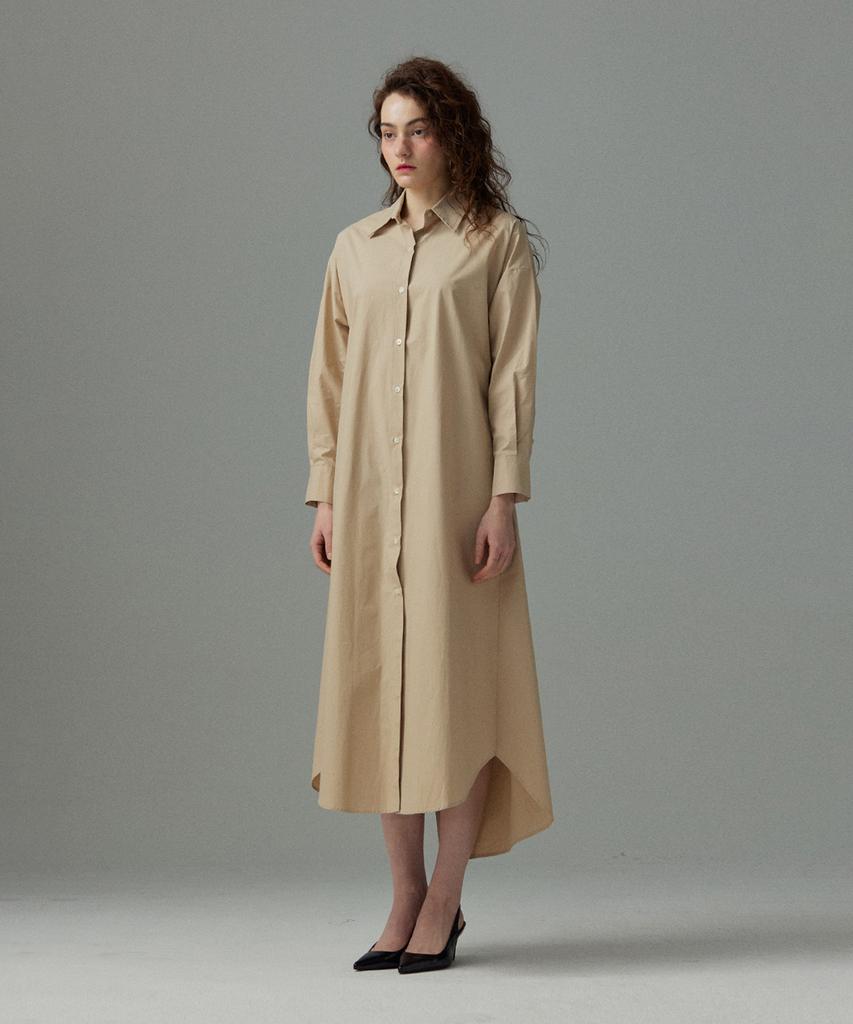 Meuameu [Essential] Maxi Pin Tuck Shirt Dress