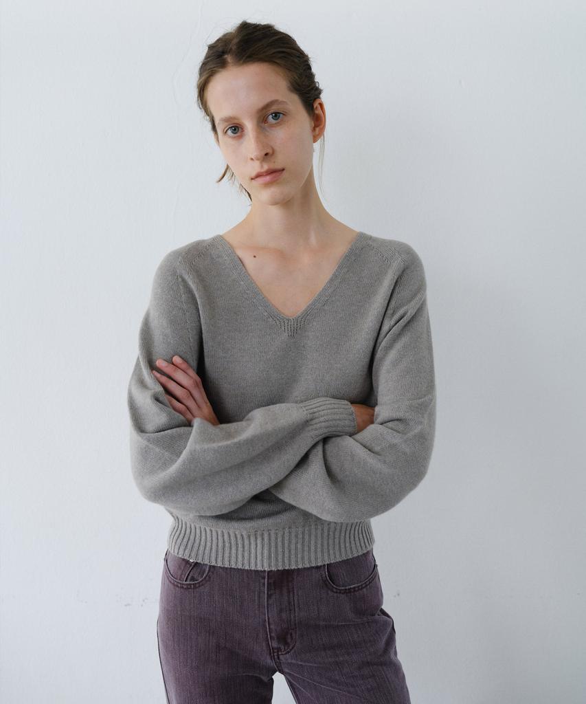 EN OR Basic V-Neck Raglan Knit - Beige