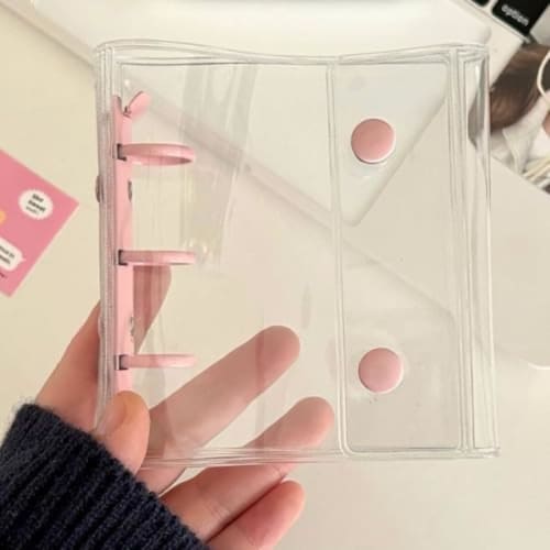 Wyazziv3 Contrast Card Case, Mini Binder Storage, Multifunctional Refills, Cute Design, Collection Organizer, Photo Storage Case (Light Green)