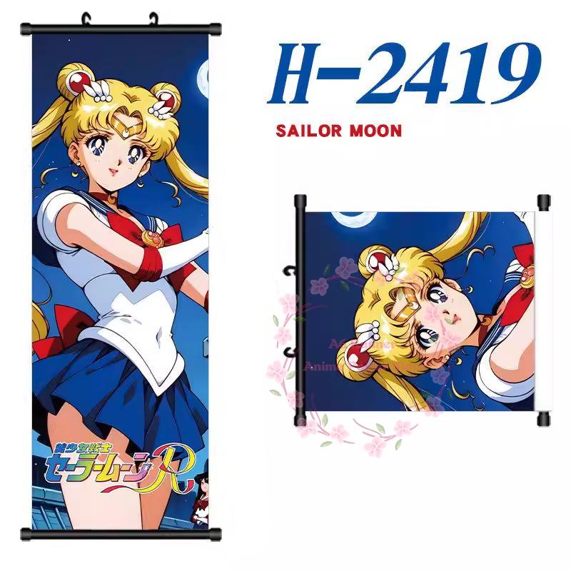 S-Sailor Anime Moon Canvas Scroll Hanging Painting Anime Peripheral Creative Diy Anime Exhibition Wall Painting Poster