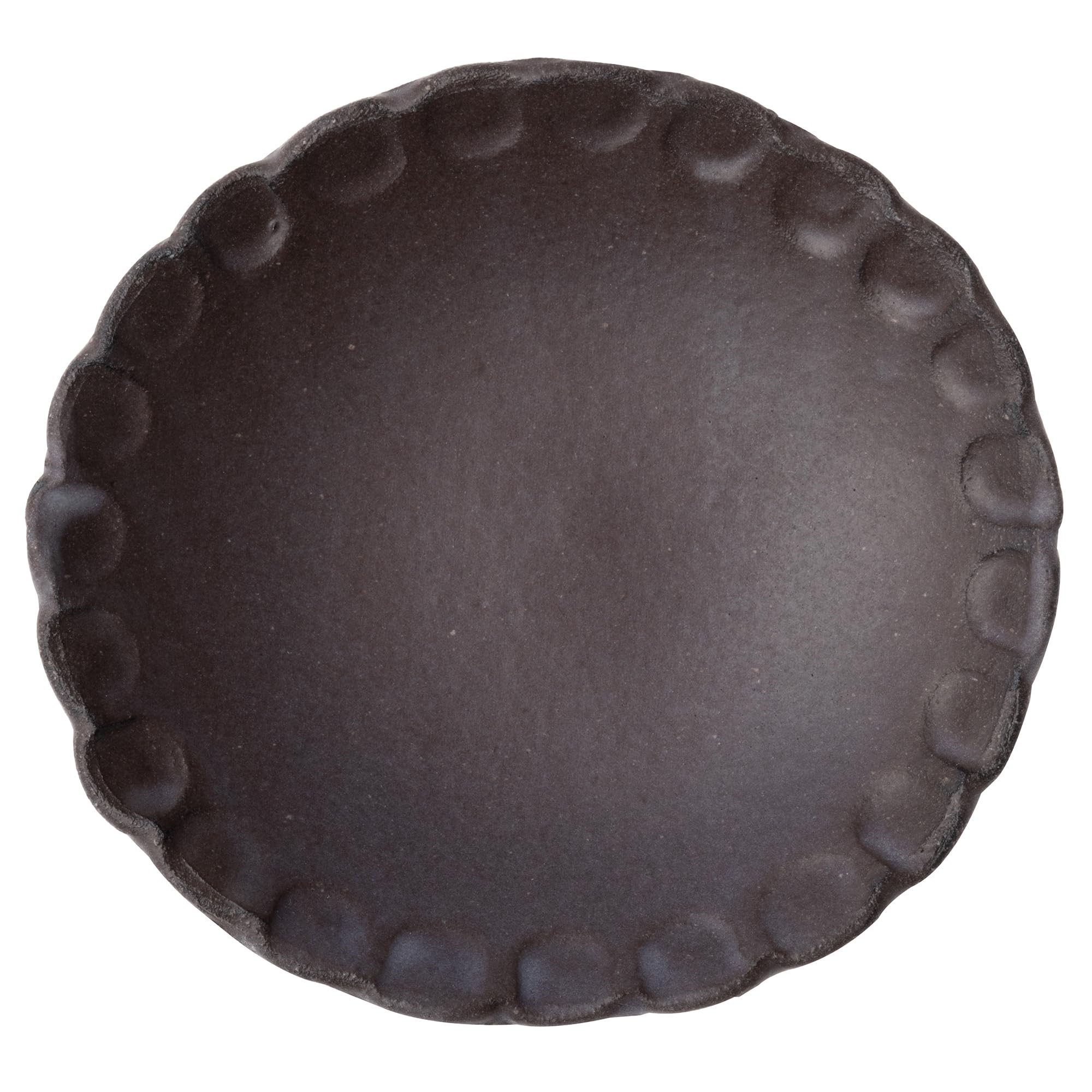 

Marui Seito Shigaraki Ware Hechimon Plate, approx. 12cm diameter, Purple Dance, Brown, MR-3-4147