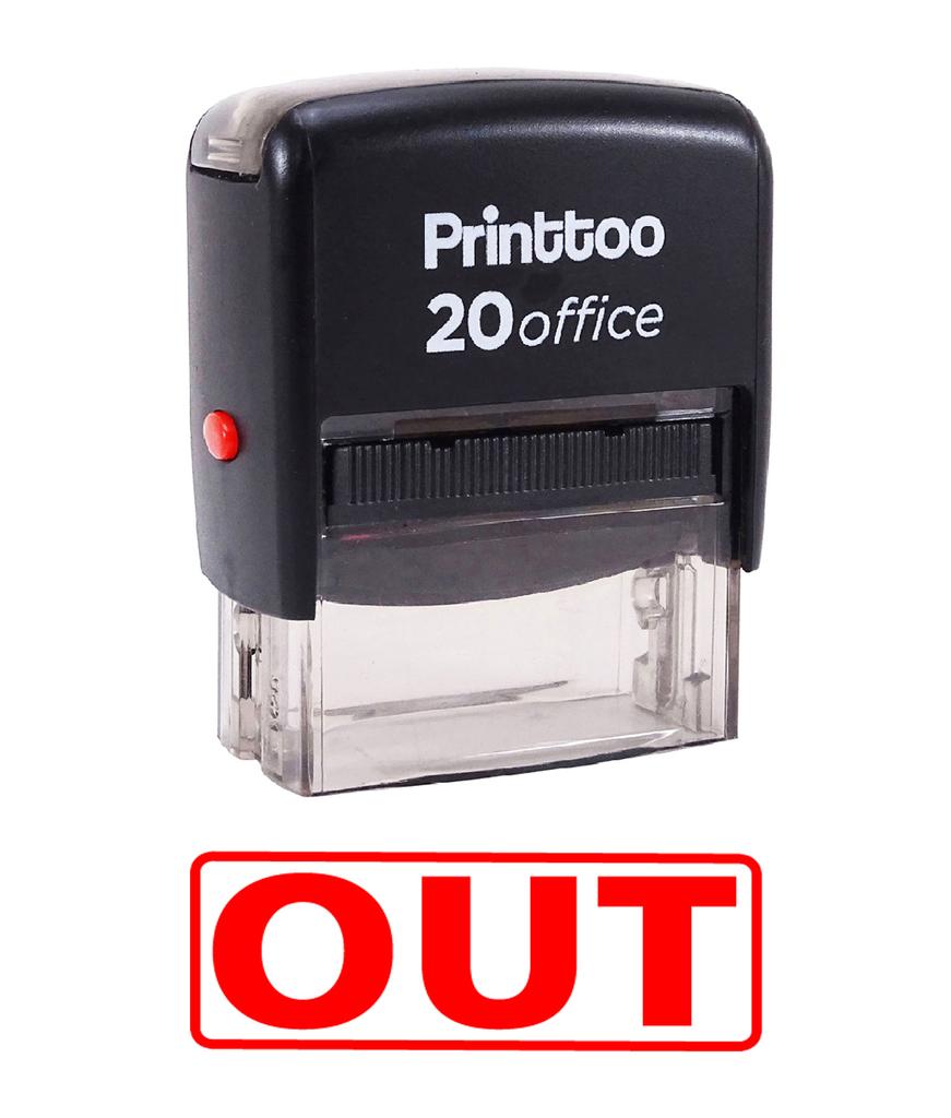 Printtoo Rubber Stamp Office Stationary OUT Self Inking Custom Stamp-Black