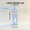 1PC Pastel Rainbow Unicorn Cloud 750ml Color Plastic Sports Water Bottle Leakproof Flip Straw Lid Suitable for Sports Office Home Use