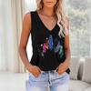 Printed V-neck Sleeveless Plus Size Women Shirt Summer New Fashion Floral Elegant Blouse Women Vintage Casual Office Lady Shirts Tops 24049
