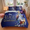Alice im Wunderland Druck 3-teiliges Bettwäsche-Set Bettbezug mit 2 Kissenbezügen Zuhause Geburtstagsgeschenk