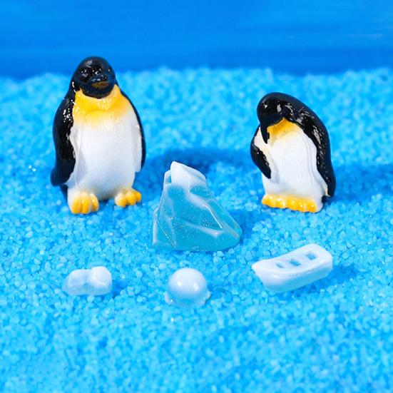 Zestaw 13 sztuk Mini figurek zwierząt arktycznych Miniaturowy model pingwina Góra lodowa do mikrokrajobrazu Zimowy ogród wróżek Akcesoria do wnętrz i na zewnątrz