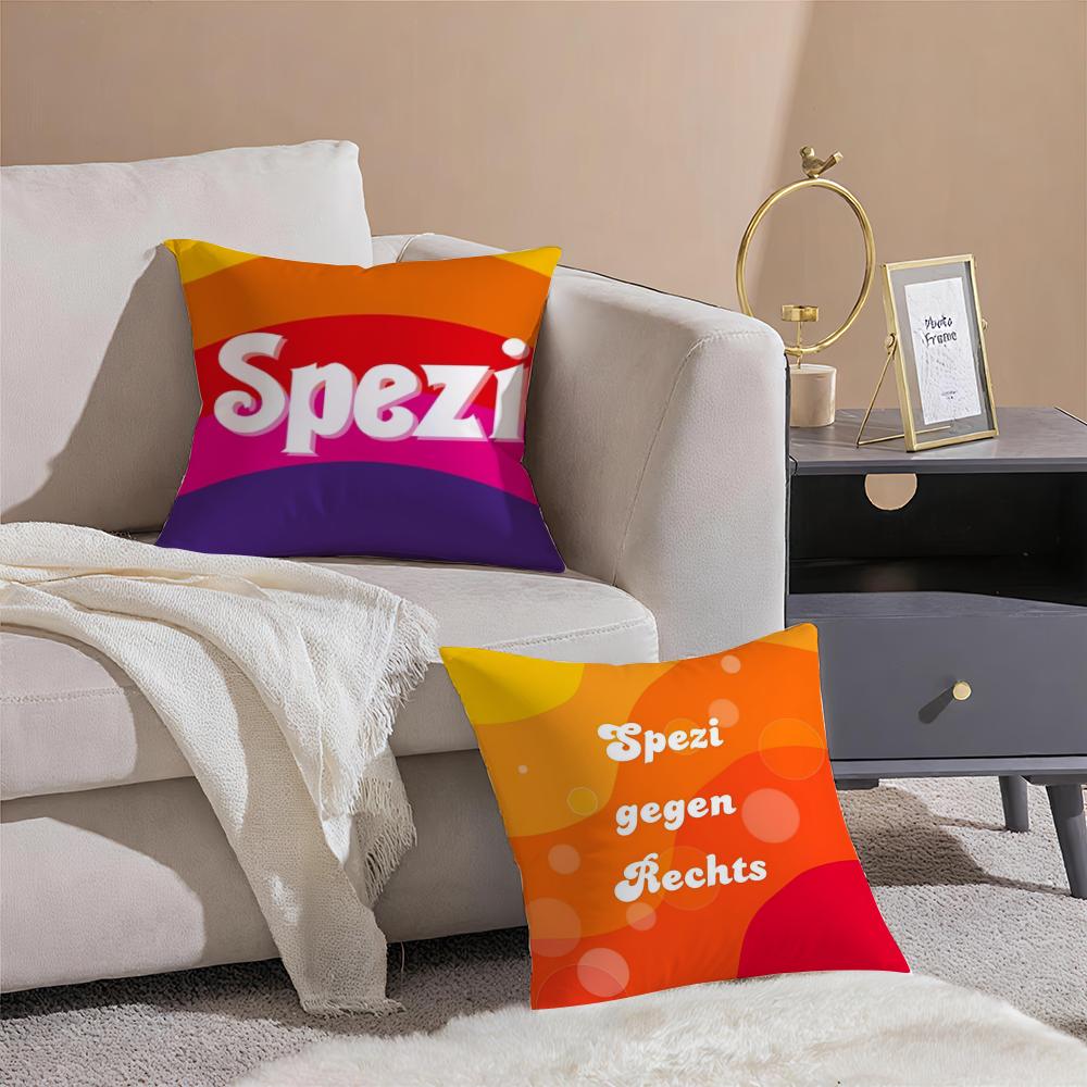 Classic PPaulaner Spezi Logo Cushion Cover Pillowcase Short Plush Invisible Zipper Room Sofa Cushion Cover