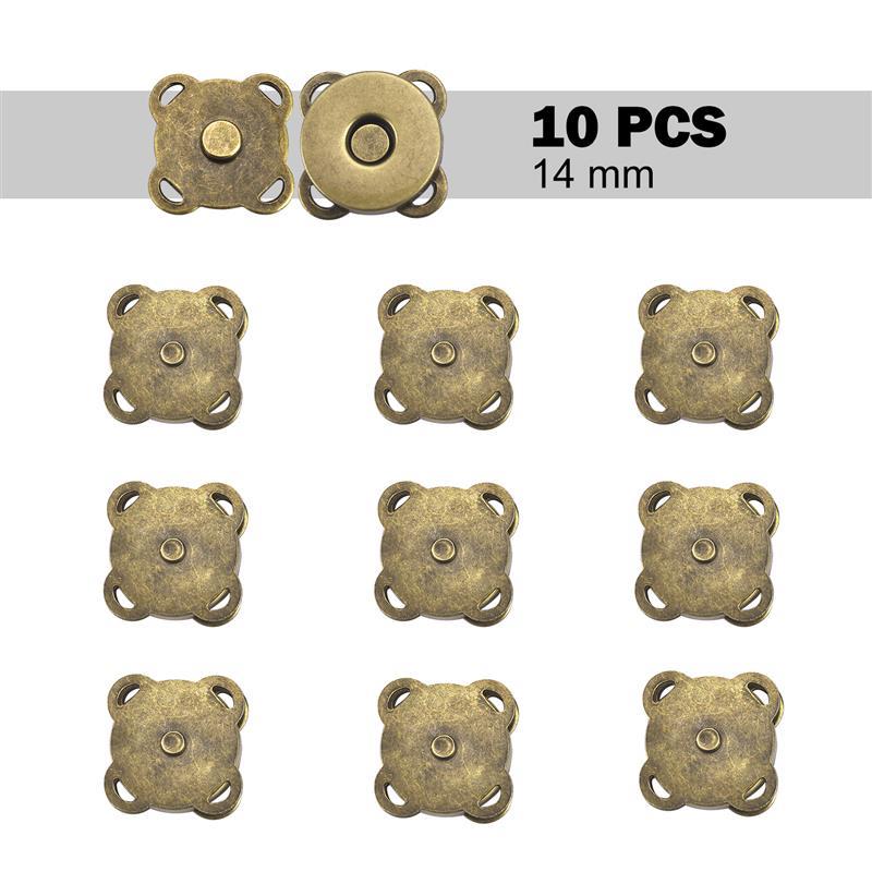 10 Piece/Pack Magnetic Snap Button Metal Plum Blossom Sew On Button Clasps Fasteners For Purses Handbag Clothes DIY Accessorie