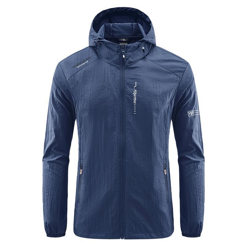 Summer Outdoor Quick Dry Sun Protective Thin Jacket Men Hiking Fishing Cycling Hooded Gym Sport Windbreaker Light Coats