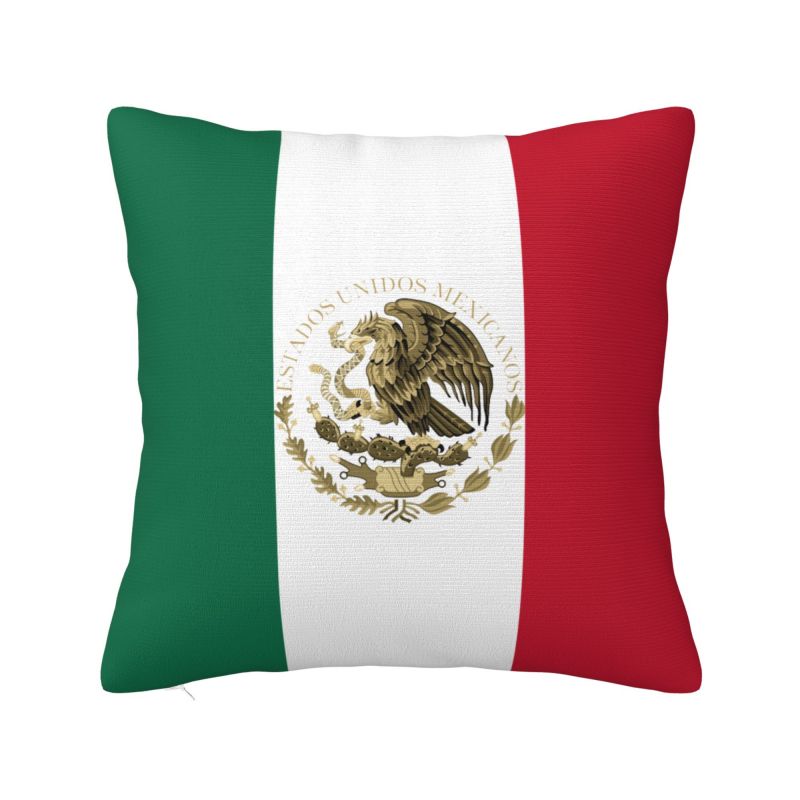 

Custom Coat Of Arms Of Mexico Pillow Covers Decoration Modern Mexican Flag Seal Cushion Decoration Salon Square Pillowcase 30x30cm 12x12in