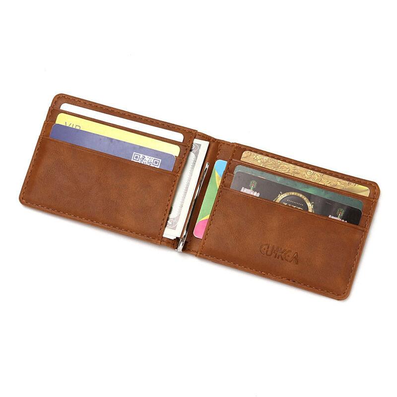 Multi Functional Mens Wallet RFID Card Holder Anti-theft Brush Multi Slot USD Money Clip Card Wallets