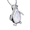 Simple Classic Fire Opal Penguin Pendant Necklace Bridal Wedding Niche Pendant Necklace Zircon Zircon Zircon Zircon