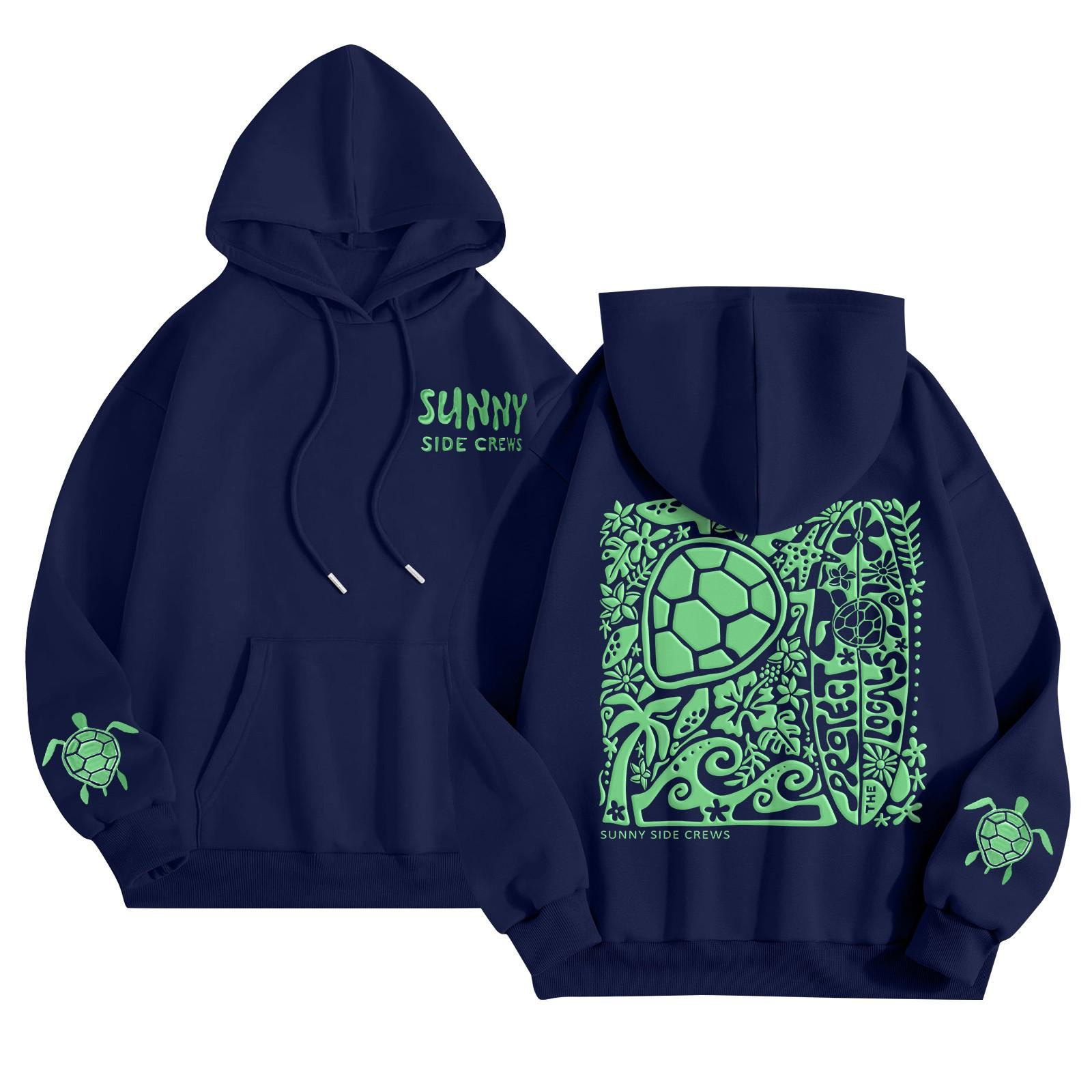 

Графические толстовки с капюшоном для женщин Милый пуловер с длинным рукавом Опрятные толстовки с капюшоном с принтом букв Осень-зима S