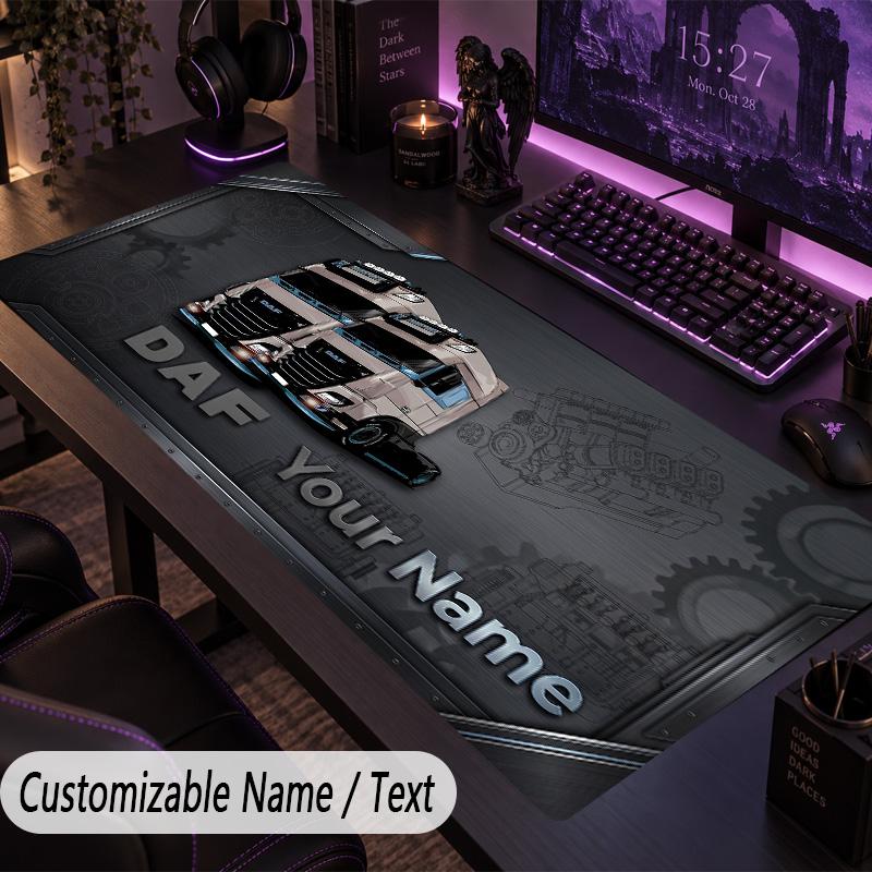 Large Mouse PadDAF Custom Name Text Personalized Desk Mat Non Slip Gaming Pad