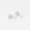 Flower Cubic Yeongrong Interview Pearl Earrings Silver Needle Earrings