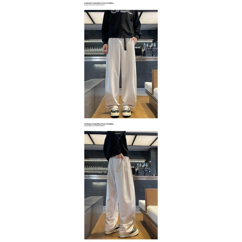 Men S Loose Straight Twill Casual Long Pants Plus Size Spring Autumn Trousers