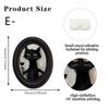 Durable 2D Abstract Wall Art Wooden Black Frame Wall Decor Oval Shaped Adhesive Mounting Cat Portrait Decor Living Room