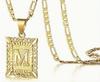 Collana con Ciondolo 26 Lettere Placcata Oro con Catena Spessa