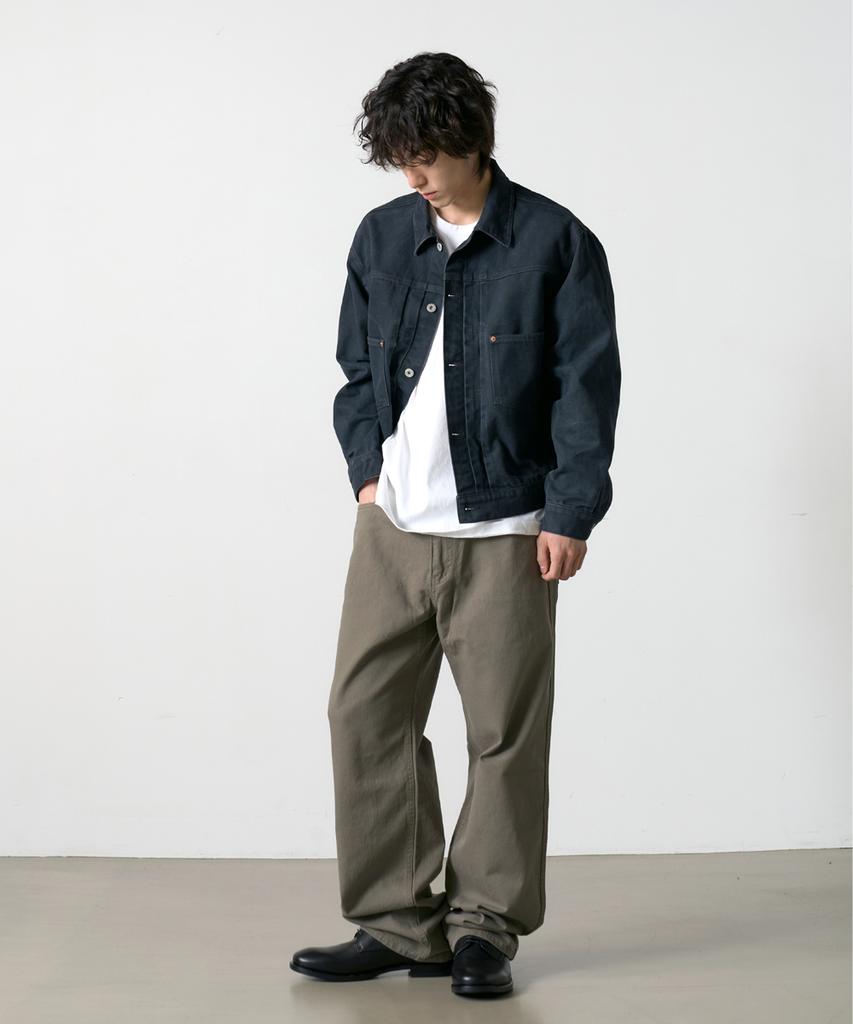 DENMADE Den765 Raw Routine Wide Chino (Olive Charcoal)