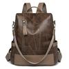 Soft Leather Backpack Women's Retro Large-capacity Schoolbag Lightweight Shoulder Bag Satchel Handbag Travel Daily and Shopping Bag