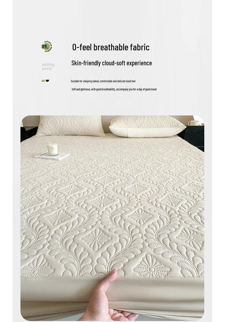 Waterproof Cotton Urine Pad Bed Cover - Thick Solid Color Mattress Protector (2026 Model)