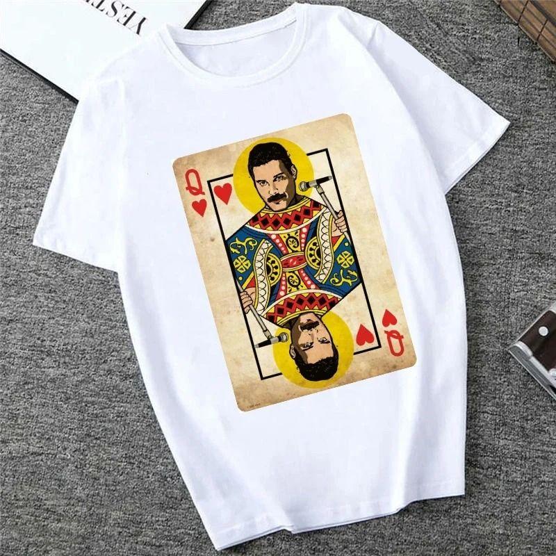 Freddie The Queen Tričko Bílé Módní Dámská Trička Harajuku Kawaii Oblečení Krátký Rukáv Letní Tričko Ležérní Dámský Top O-výstřih
